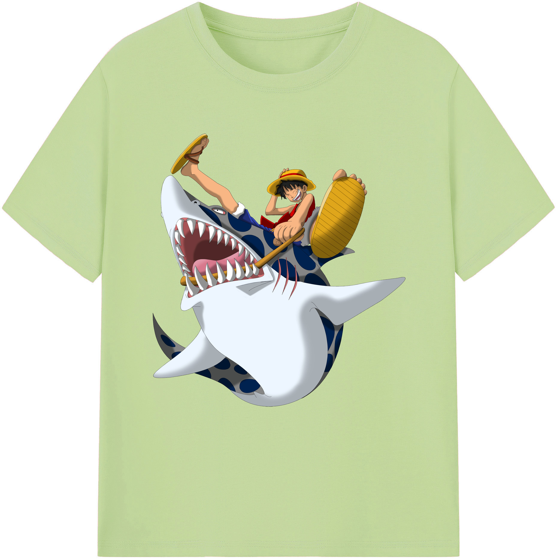 ワンピース モンキー・D・ルフィ ONE PIECE Monkey D. Luffy 綿100％半袖Tシャツ（フロントプリント）